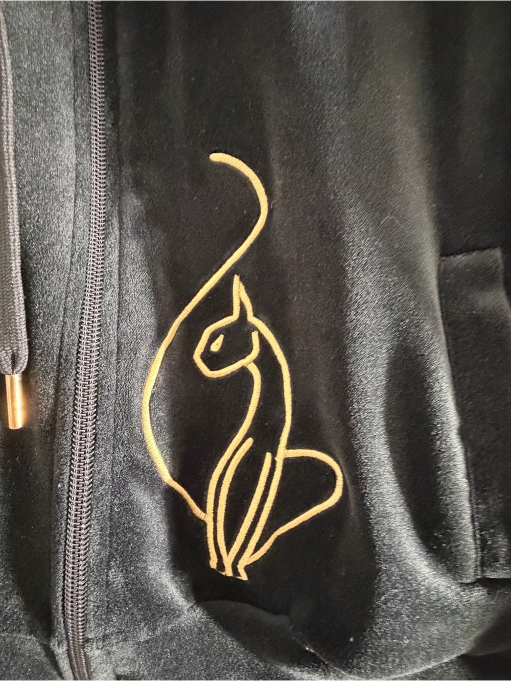 Baby Phat Velour Track Suit Y2K 2 pc Set Zip Up Jacket Pants Womens  black - Picture 5 of 16